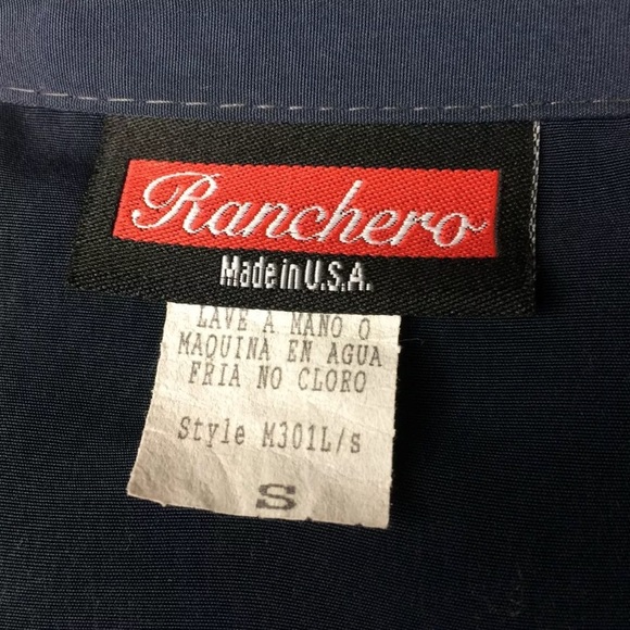 Ranchero Men's Blue Long sleeve Button Up Western Shirt Horse Embroidered Sz S - Picture 7 of 8